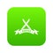 Knive shop icon green vector