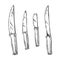 Knives Metallic Meal Kitchenware Monochrome Vector