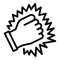 Knock fist icon, outline style
