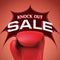 Knock out sale heading design for banner or poster. Sale and Dis