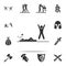 knockdown in action icon. Set of Cfight and sparring element icons. Premium quality graphic design. Signs and symbols collection i