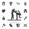 knockdown in action icon. Set of Cfight and sparring element icons. Premium quality graphic design. Signs and symbols collection i