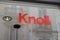 Knoll sign text and brand shop logo furniture textile collection for home office store