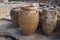 Knossos, Crete - October 15 2018: jars stored in the palace`s magazine