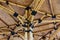 Knot detail of Bamboo playhouse built on a lake island in Kuala Lumpur`s botanical gardens, Malaysia