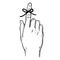 Knot on finger for memory engraving vector