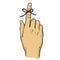 Knot on finger for memory sketch vector