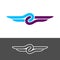 Knot style logo with wings. Two color ropes with node.