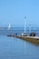 Knott End slipway and River Wyre estuary