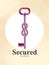 Knotted key allegorical symbol of keep secret, vintage antique turnkey in a knot, defense and security concept, password personal