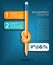 Knotted pencil infographics template