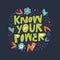 Know your power flat hand drawn lettering