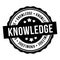 Knowledge Black Round Stamp. Eps10 Vector Badge