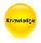 Knowledge glassy yellow round button