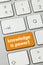 Knowledge - Inscription on Orange Keyboard Key