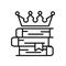 Knowledge Mastery Icon Black And White Illustration