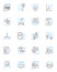Knowledge organization linear icons set. Cataloging, Indexing, Taxonomy, Metadata, Classification, Thesaurus, Ontology