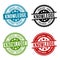 Knowledge Round Stamp Collection. Eps10 Vector Badge