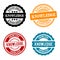 Knowledge Round Stamp Collection. Eps10 Vector Badge