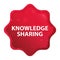 Knowledge Sharing misty rose red starburst sticker button