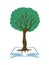 Knowledge tree education logo icon.