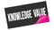 KNOWLEDGE  VALUE text on black pink sticker stamp