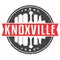 Knoxville, TN, USA Round Travel Stamp. Icon Skyline City Design. Seal Tourism Vector Badge Illustration.