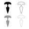 Knuckles knife icon outline set black grey color vector illustration flat style image