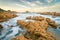 Knysna heads coast rocks, Indian Ocean. South Africa
