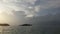 Ko Na Thian Island Seen from Koh Samui Island during Sunrise on Cloudy Morning in Thailand.