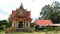 KO SAMUI, THAILAND - FEBRUARY 26, 2020: green park with Buddhist temple Wat Bo Phuttharam, koh Samui, Thailand