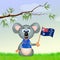 Koala with Australian flag