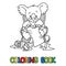 Koala bear knitter ABC coloring book. Alphabet K