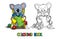 Koala bear knitter ABC coloring book. Alphabet K