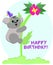 Koala Bear says Happy Birthday