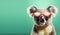 koala bear in sunglass shade glasses isolated on solid pastel background