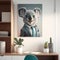 Koala Businessman Frame In Office. Generative AI