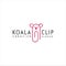 Koala Clip Logo Idea Icon Design Stock Vector. Animal Paper Clips Logo Design Template. Monogram Koala Logo Line Outline clip