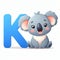 Koala clipart and letter K