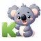 Koala clipart and letter K