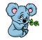 Koala eucalyptus branch cartoon