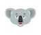 Koala happy emoji. koala bear merry emotions avatar. Beast Joyful. Vector illustration