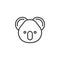 Koala head line icon, outline vector sign