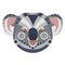 Koala Head Logo. Exotic bear vector decorative emblem