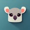 Koala head sticker. Cute gray koala portrait. Koala muzzle flat illustration. Digital illustration based on render by