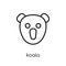Koala icon. Trendy modern flat linear vector Koala icon on white