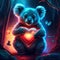 Koala Joey hugging heart Cute koala with heart in forest. Valentine\\\'s day card. Generative AI animal ai