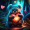 Koala Joey hugging heart Cute koala with a heart in his hands. Valentine\\\'s Day. AI Generated animal ai