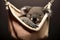 Koala lies lazily in a hammock and takes a nap AI generated Content