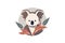 Koala, Minimalist Style, White Background Cartoonish, Flat Illustration. Logo. Generative AI